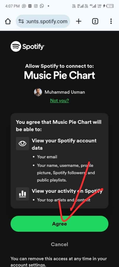 Grant Permission to Music Pie Chart