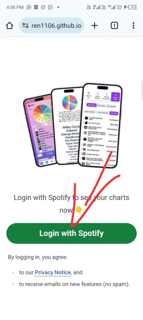 Login with your Spotify Account