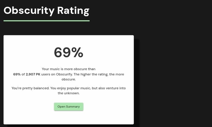 Spotify Obscurity Rating