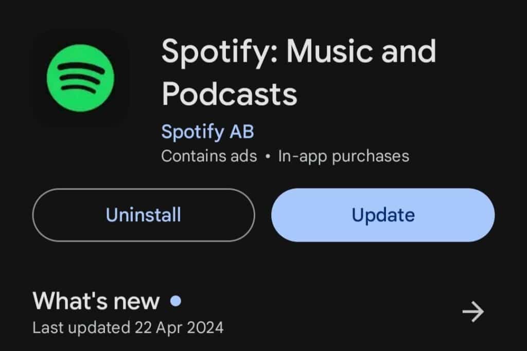 update Spotify app for Spotify Keep Pausing issue