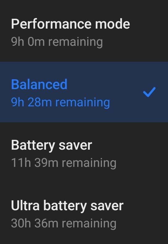 change battery mode