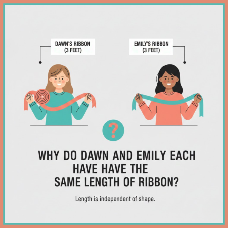 Why do Dawn and Emily each have the Same Length of Ribbon? Why do Dawn and Emily each have the Same Length of Ribbon?